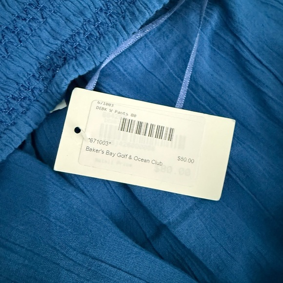 Smocked Waist Royal Blue Maxi Skirt with Side Slit - Picture 6 of 7